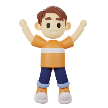 Menino feliz  3D Illustration