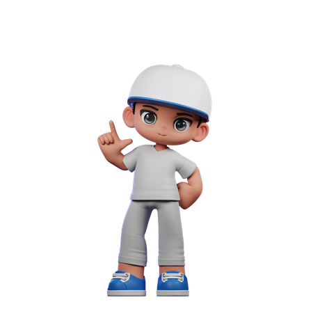 Garoto bonito fazendo pose em pé  3D Icon