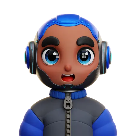 Menino humanóide vestindo jaqueta  3D Icon