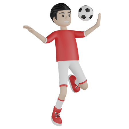 Menino jogando futebol em estilo livre  3D Icon