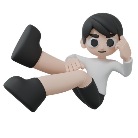 Menino pensando  3D Illustration