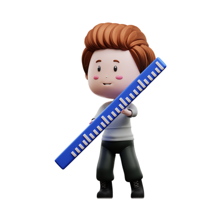 Menino segurando régua  3D Icon