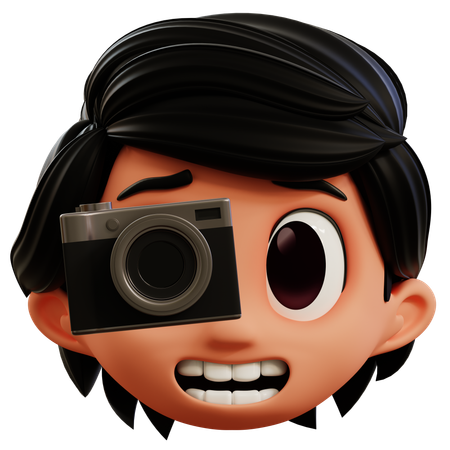 Menino tirando foto emoji  3D Icon