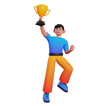 Garoto Troféu  3D Illustration