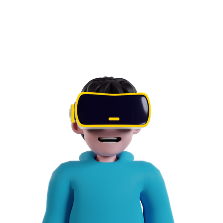 Menino usando fone de ouvido vr  3D Icon