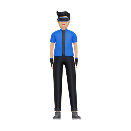 Personagem Do Metaverso Em Pe 3D Illustration