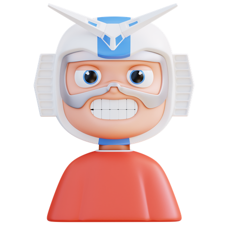 Menino usando máscara de robô  3D Icon