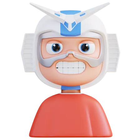 Menino usando máscara de robô  3D Icon