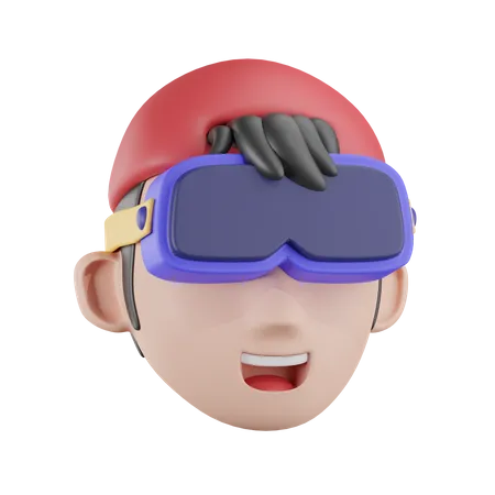 Menino usando óculos vr  3D Icon