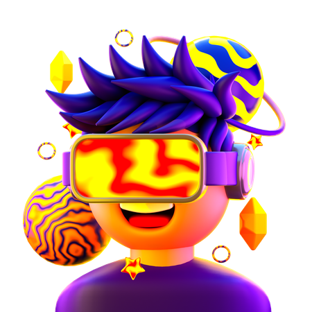 Menino usando vr  3D Icon