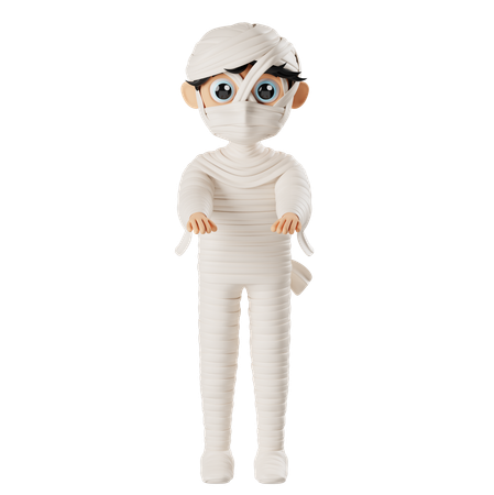 Menino vestindo fantasia de Halloween múmia  3D Icon