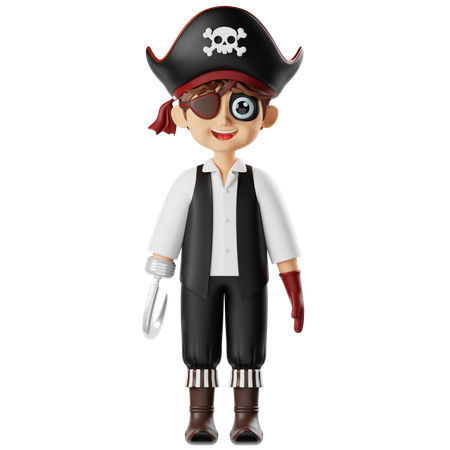 Menino vestindo fantasia de pirata  3D Icon