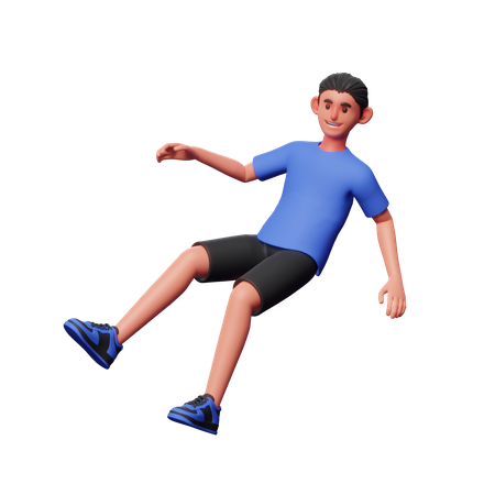 Menino voando no ar  3D Illustration
