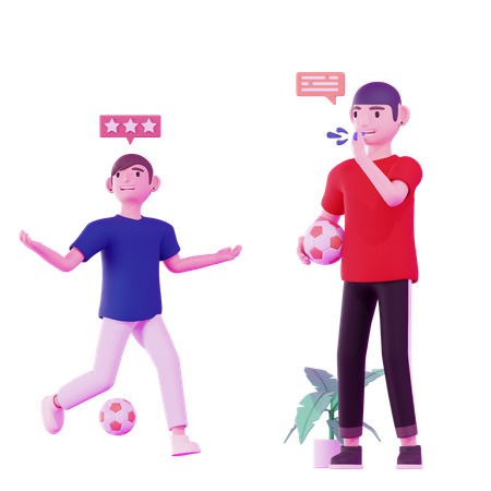 Meninos jogando futebol  3D Icon