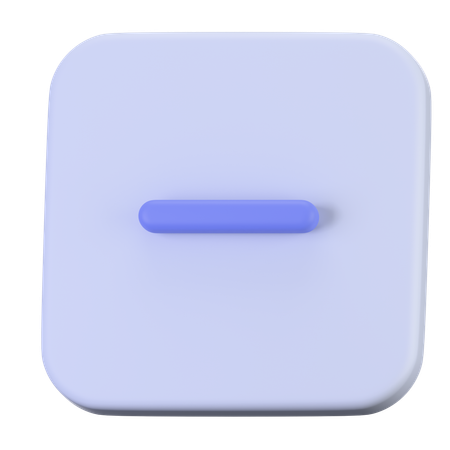 Menos Quadrado  3D Icon