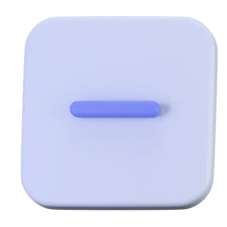 Menos Quadrado  3D Icon
