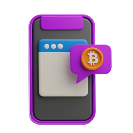 Mensagem bitcoin  3D Icon