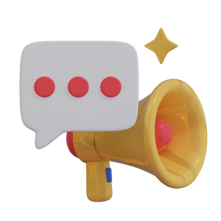 Mensagem com megafone  3D Icon