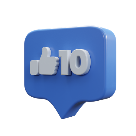 Mensagem de 10 curtidas  3D Icon