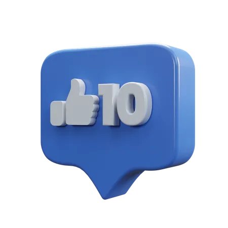 Mensagem de 10 curtidas  3D Icon