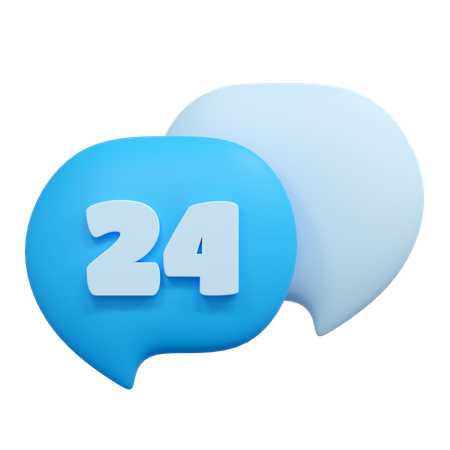 Mensagem 24 horas  3D Icon