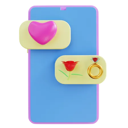 Mensagem De Amor Com Ilustracao 3 D 3D Icon