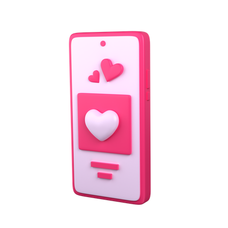 Mensagem de amor no telefone  3D Icon