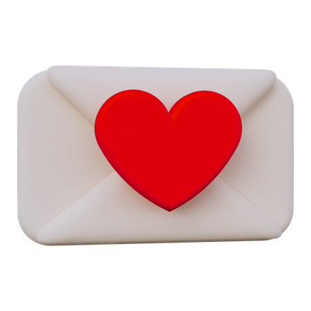 Mensagem de coração  3D Icon