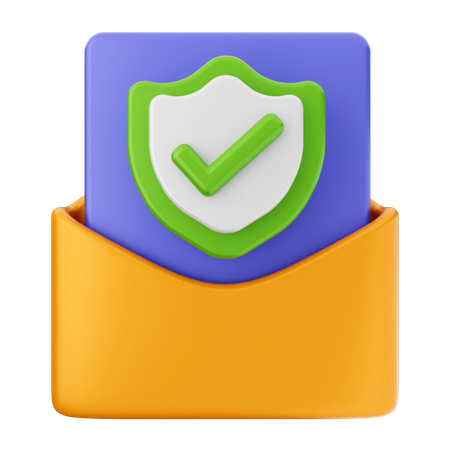 Mensagem de correio de escudo  3D Icon