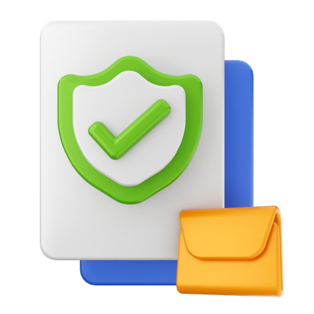Mensagem de correio de escudo  3D Icon