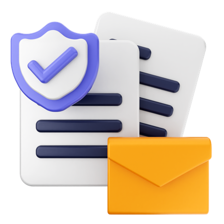 Mensagem de correio de escudo  3D Icon