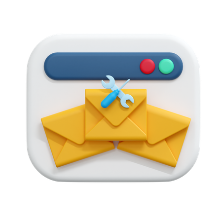 Mensagem de e-mail de reparo  3D Icon