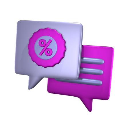 Mensagem de desconto  3D Icon