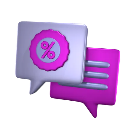 Mensagem de desconto  3D Icon