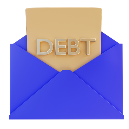 Mensagem de dívida  3D Icon