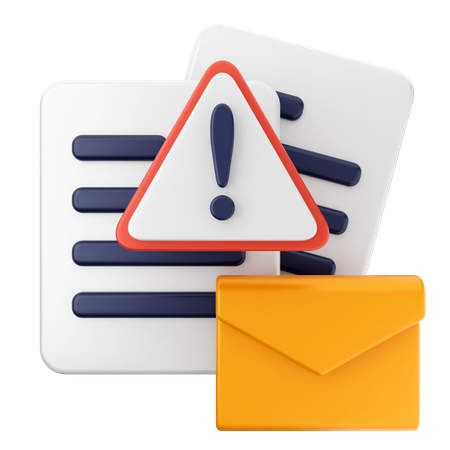 Mensagem de e-mail de aviso  3D Icon