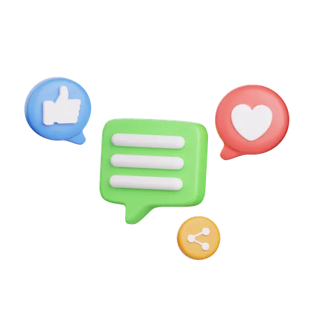 Mensagem nas redes sociais  3D Icon