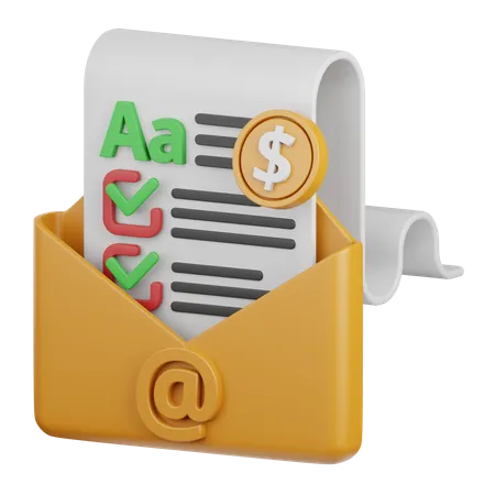 Mensagem de pagamento  3D Icon