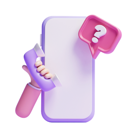 Mensagem de perguntas frequentes  3D Icon