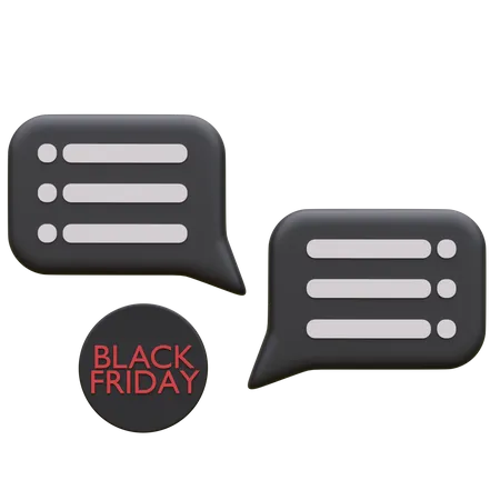 Mensagem de sexta-feira negra  3D Icon