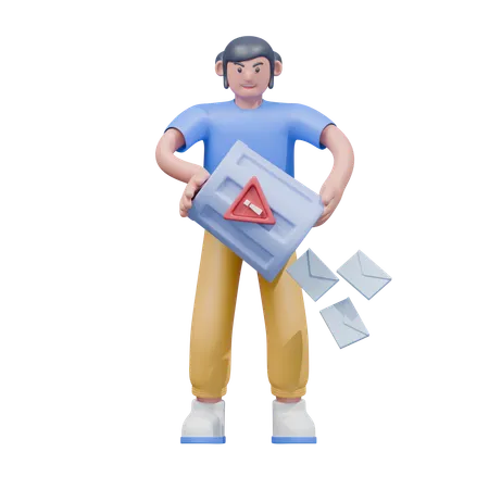 Mensagem de spam  3D Illustration