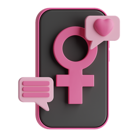 Mensagem do dia da mulher  3D Icon