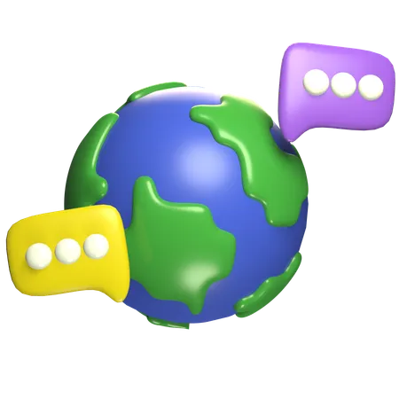 Mensagem global  3D Icon