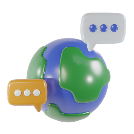 Mensagem global  3D Icon
