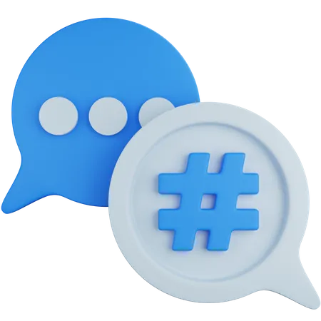 Mensagem de hashtag  3D Icon