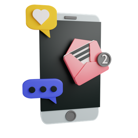 Mensagem no celular  3D Icon