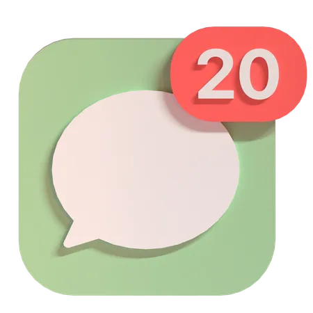 Notificação de mensagens  3D Icon