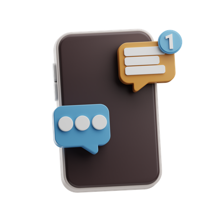 Notificações de mensagens  3D Icon