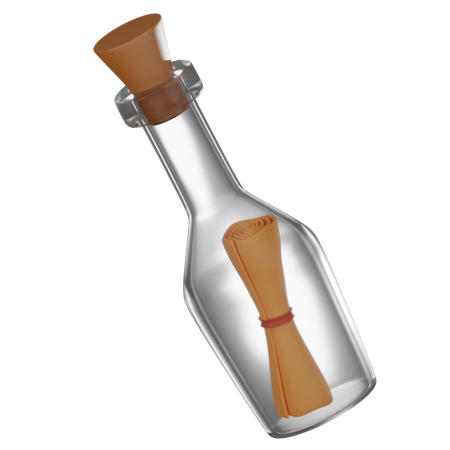 Botella de mensaje  3D Icon