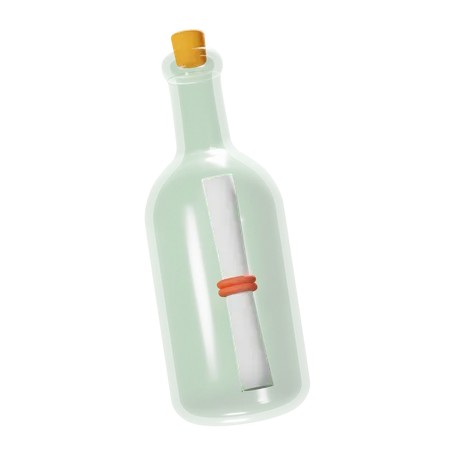 Mensaje de botella  3D Icon